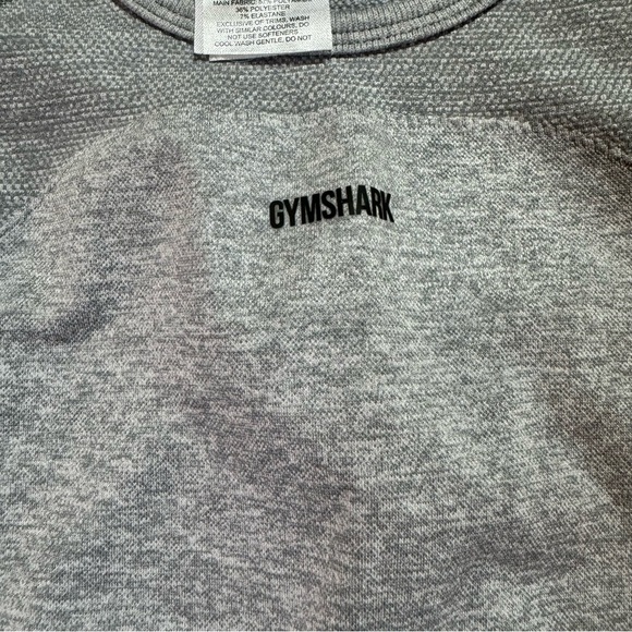 Gymshark Seamless Sports Long Sleeve Crop Top, Heather Gray, Size Small - Picture 4 of 9